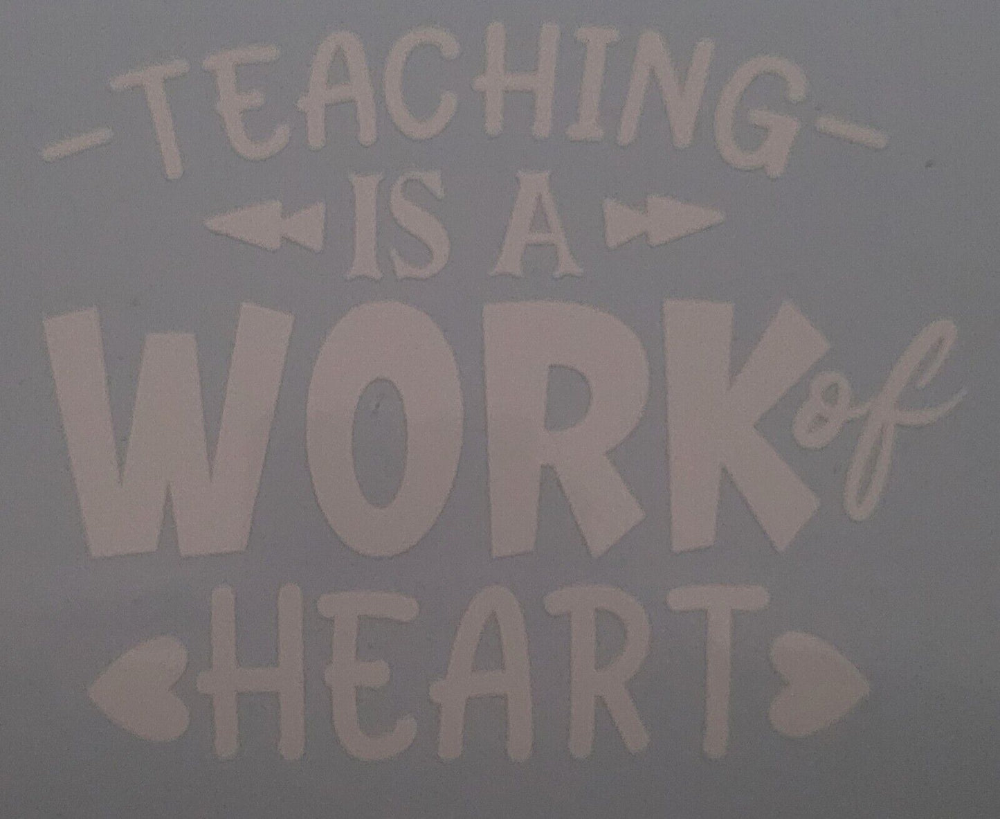 Teacher is a work of heart 10cm x 12cm Vinyl Sticker / decal