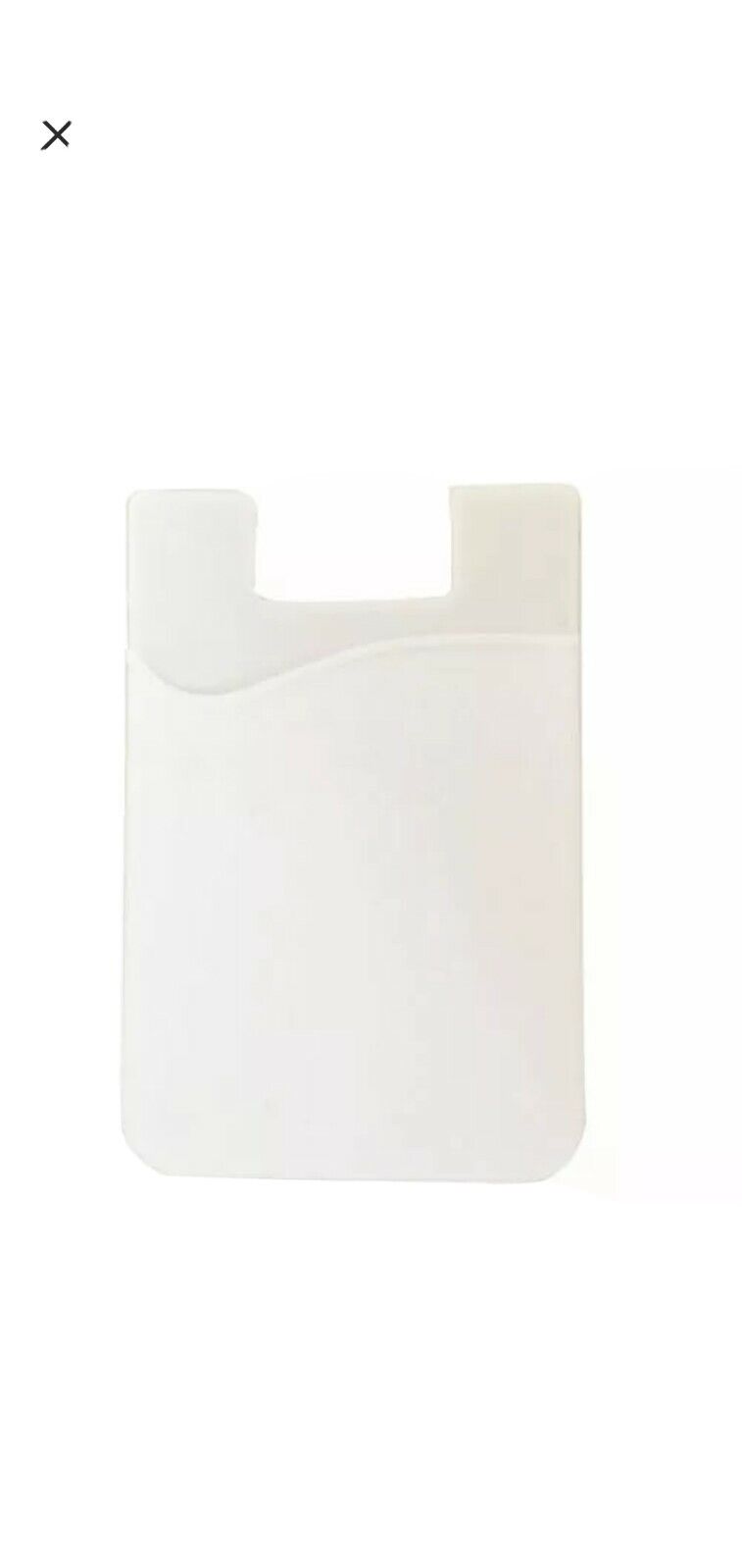 1x White Silicone Mobile Phone Card Holder Wallet StickOn Adhesive Card pouch