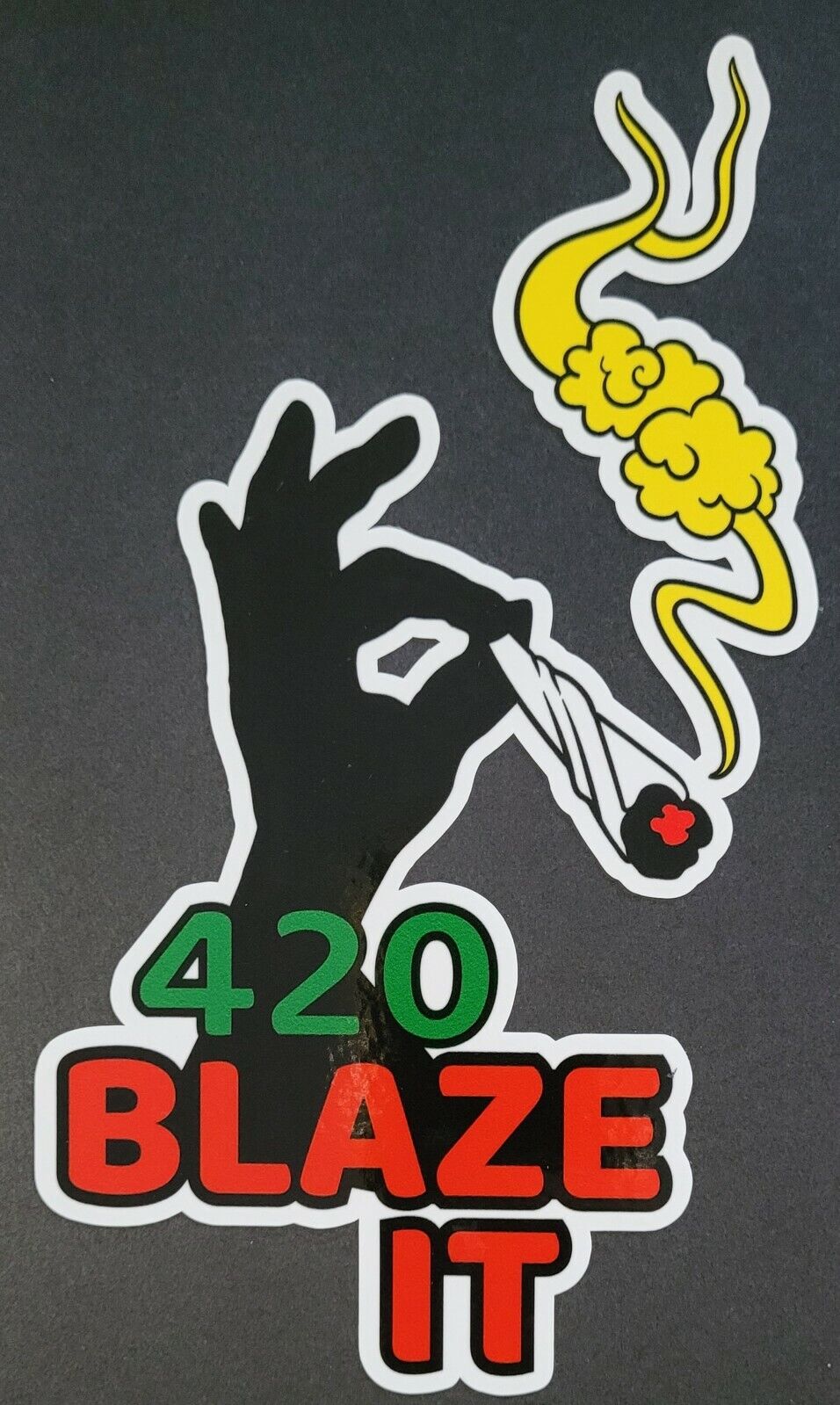 420-blazeit-hand 10cm x 20cm Vinyl Sticker / decal Windows Automotive Marine.