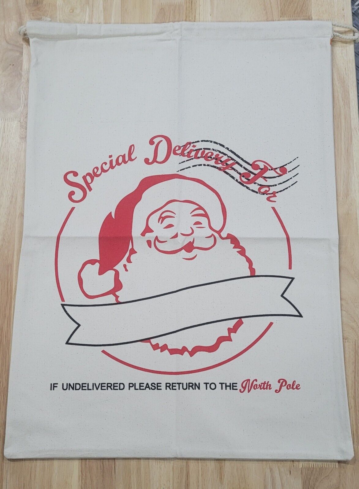6x Canvas Hessian Christmas Santa Sack Xmas Stocking Kids Gift Bag 45cm x 60 cm