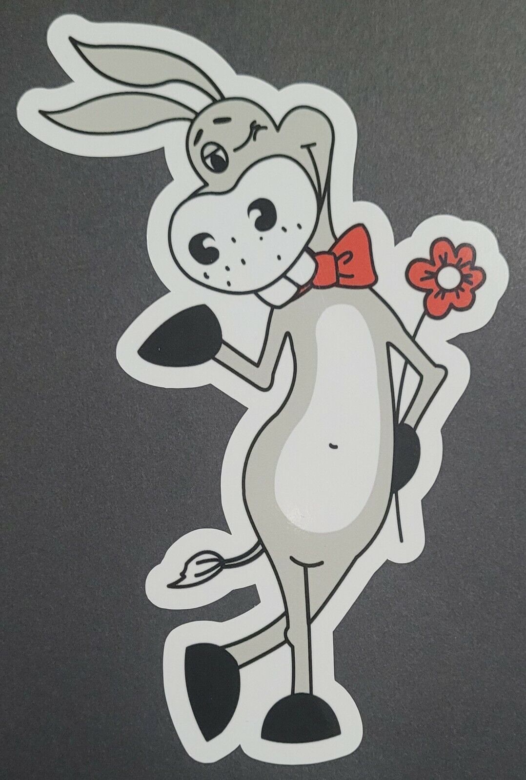 Donkey With Flower 10cm x 16cm Vinyl Sticker / decal Windows Automotive Marine.