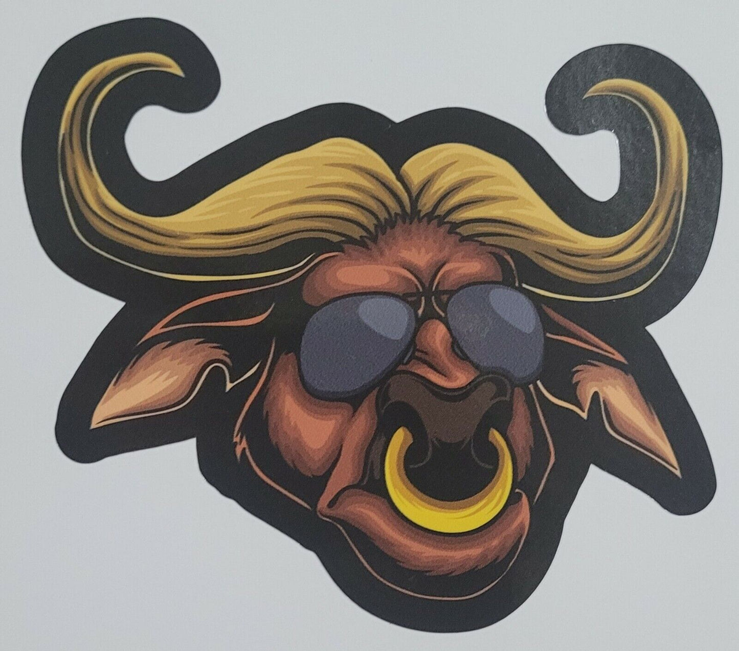 bull 10cm x 11cm Vinyl Sticker / decal Windows Automotive Marine.