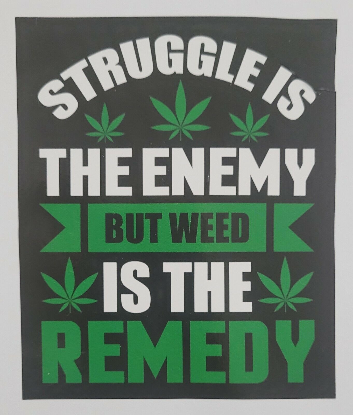 Struggle is the Enemy, 10cm x 12cm Vinyl Sticker/decal Windows Automotive Marine