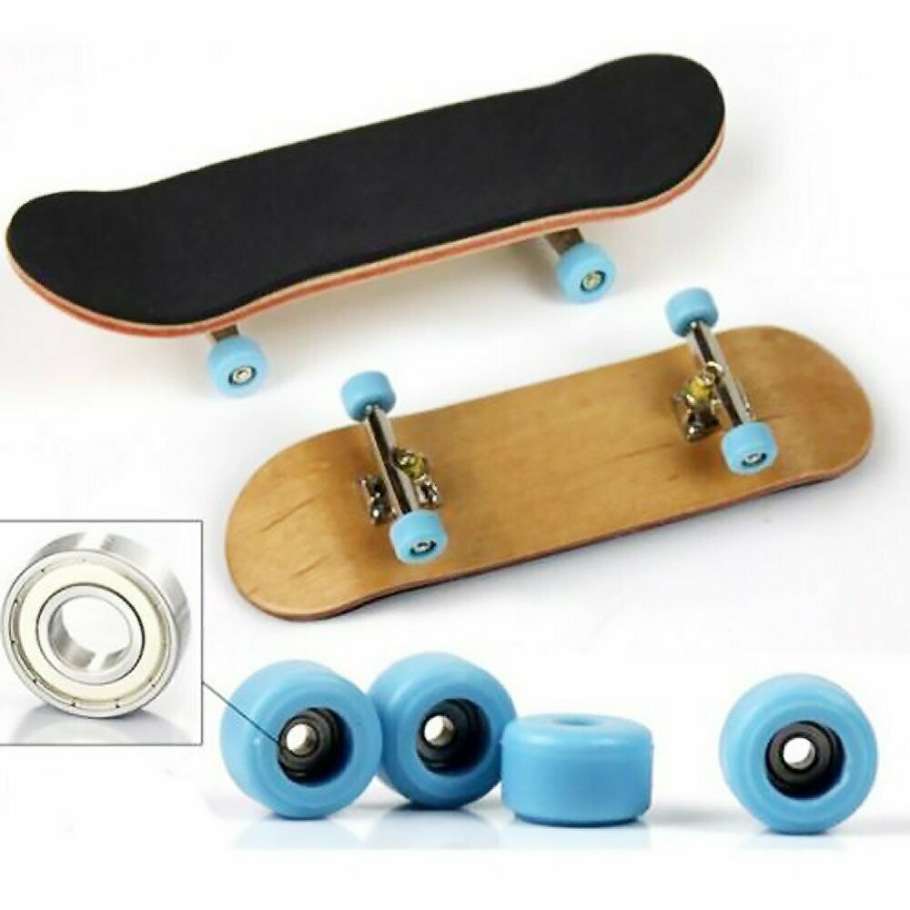 1x Wooden Deck Maple Fingerboard Skateboard Teck Deck Kids Gift Wood Set