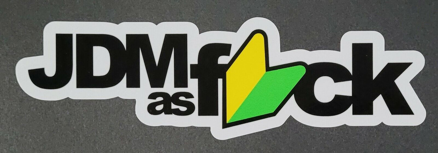 JDM As F#ck 17.5cm x 5.5cm Vinyl Sticker / decal Windows Automotive Marine.