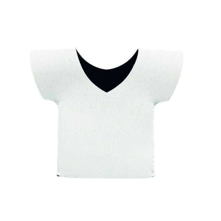 10x T-Shirt Shaped White Sublimation Foldable Neoprene Can Cooler Beer Sleeve
