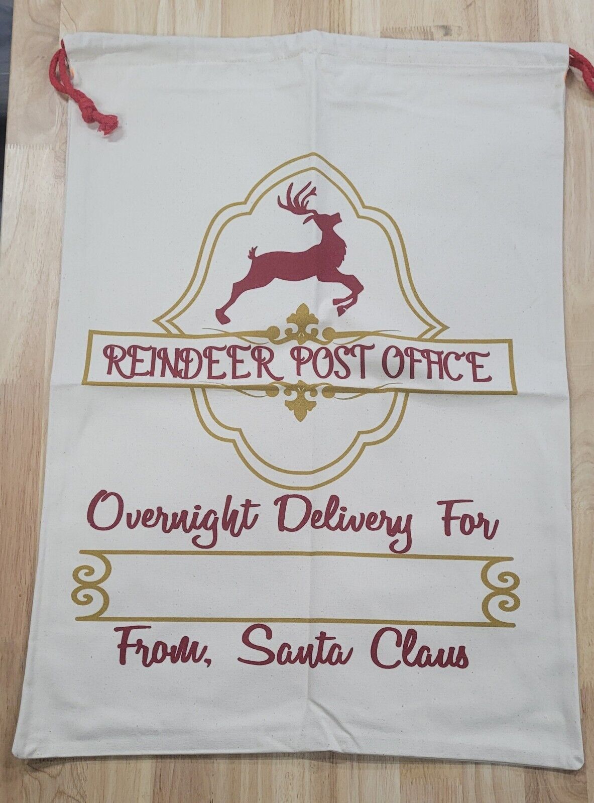 6x Canvas Hessian Christmas Santa Sack Xmas Stocking Kids Gift Bag 45cm x 60 cm