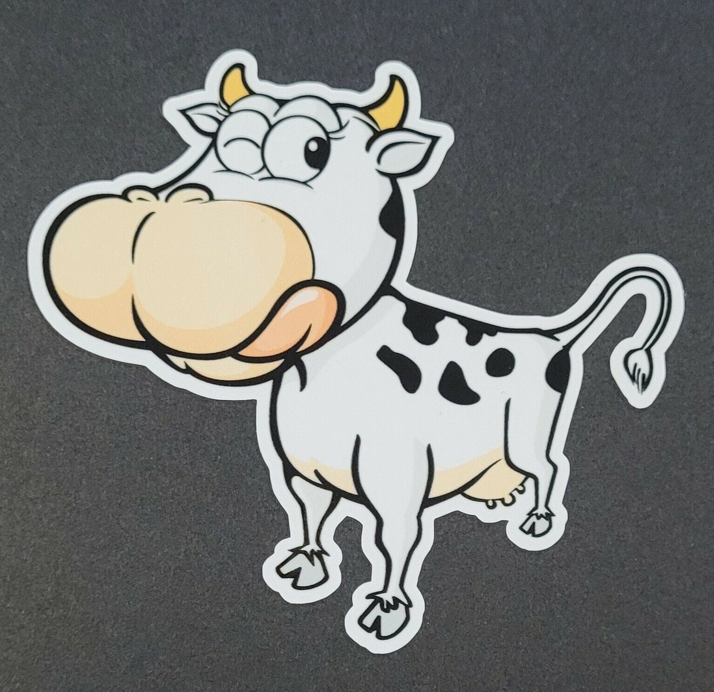 COW 10CM X 9CM Vinyl Sticker / decal Windows Automotive Marine.
