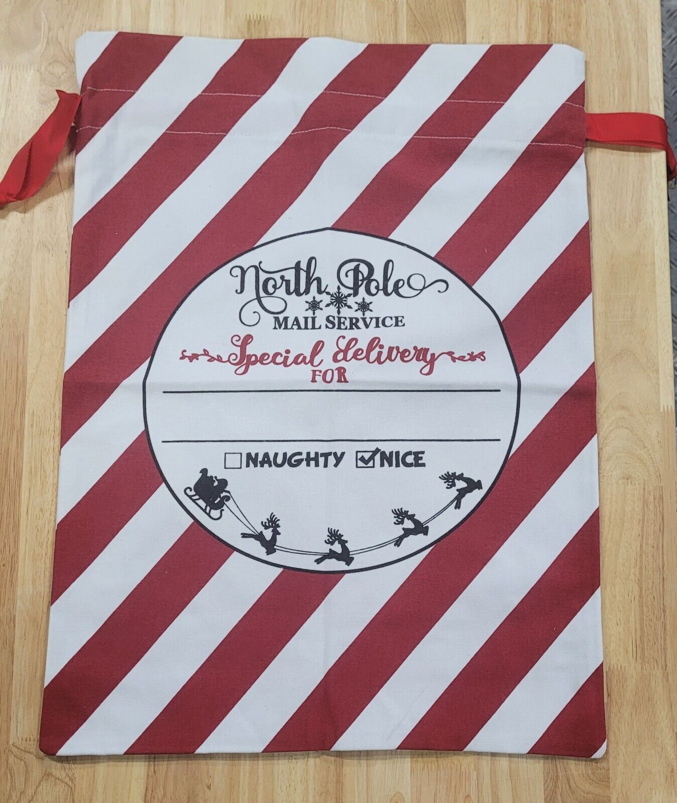 6x Canvas Hessian Christmas Santa Sack Xmas Stocking Kids Gift Bag 45cm x 60 cm