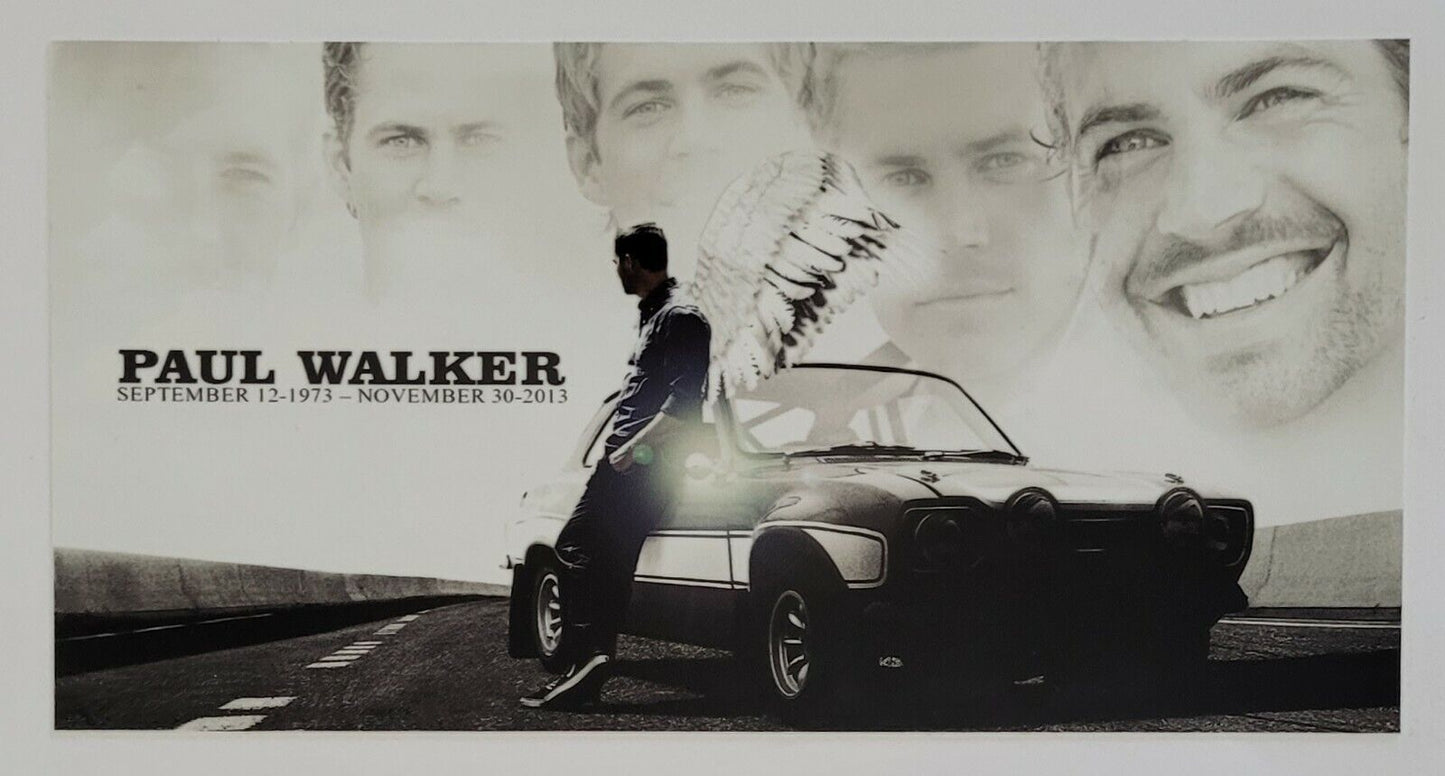 Rip Paul walker 10cm x 20cm Vinyl Sticker / decal Windows Automotive Marine.