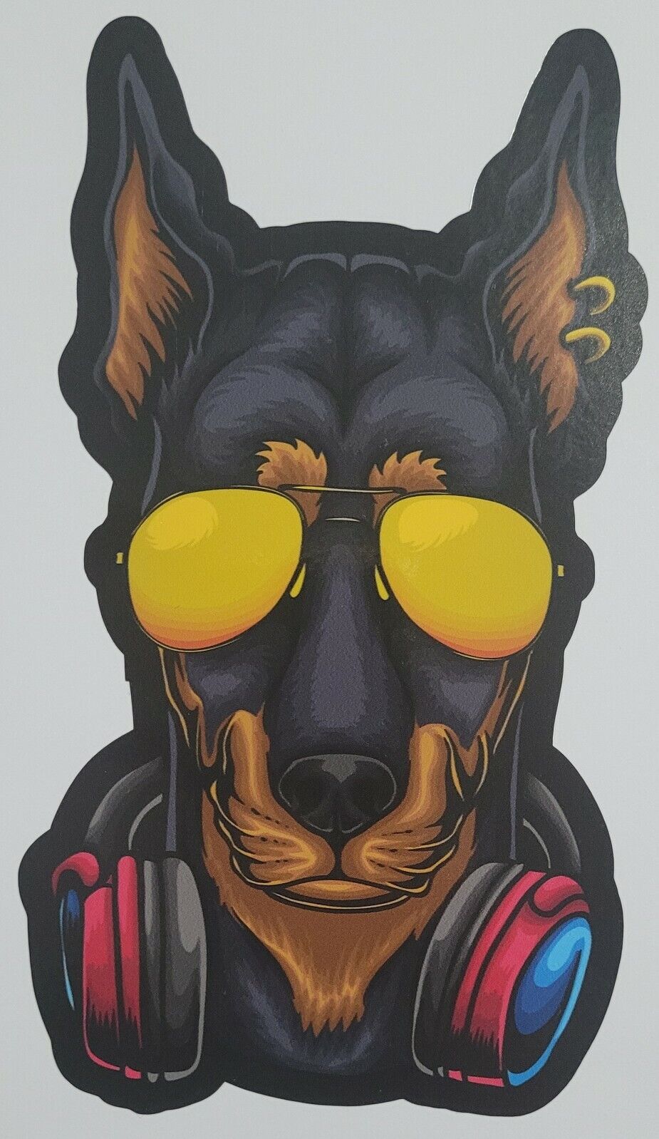 dobberman 10cm x 18cm Vinyl Sticker / decal Windows Automotive Marine.
