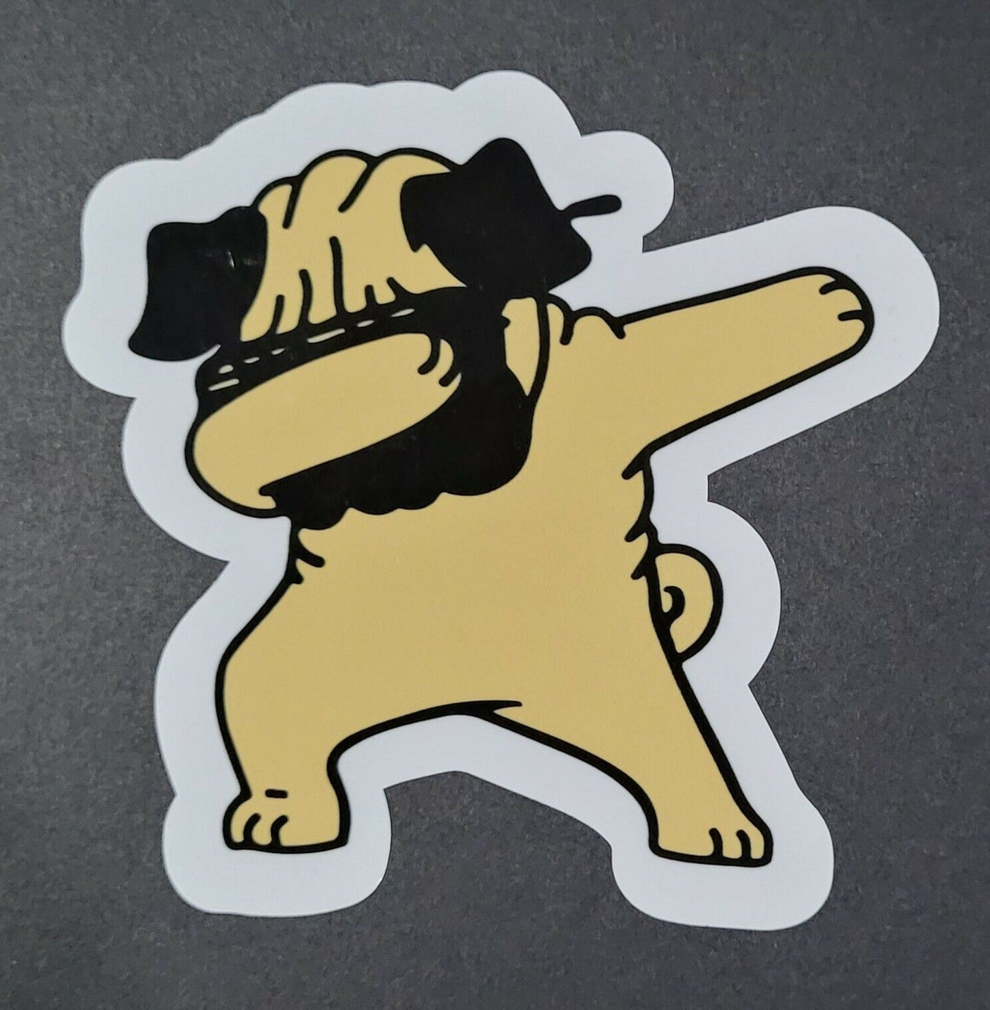 dog dabbing 10cm x 10cm Vinyl Sticker / decal Windows Automotive Marine.