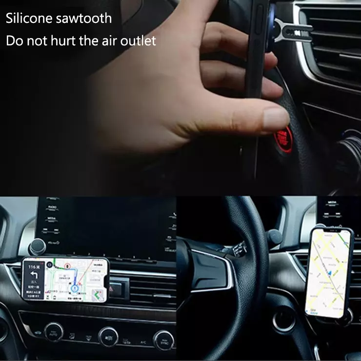 Mobile Phone Bracket Multipurpose Rotating Ring Holder Car Vent Clip Phone Mount