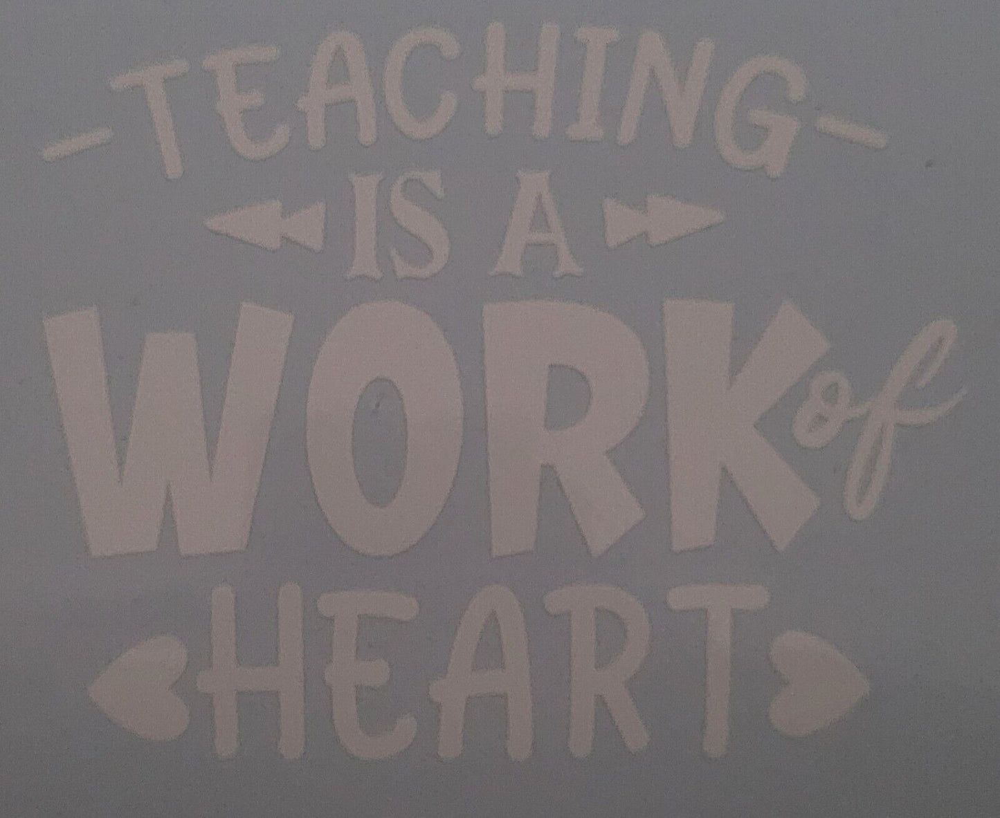 Teacher is a work of heart 10cm x 12cm Vinyl Sticker / decal