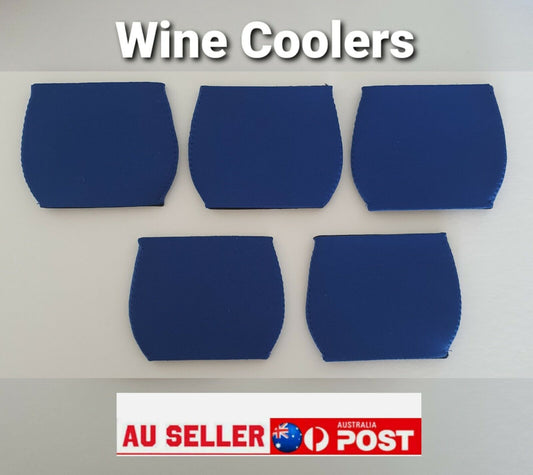 10x Wine Glass Cooler Drink Holder Neoprene Dark Blue Cooler, Sublimation transfer