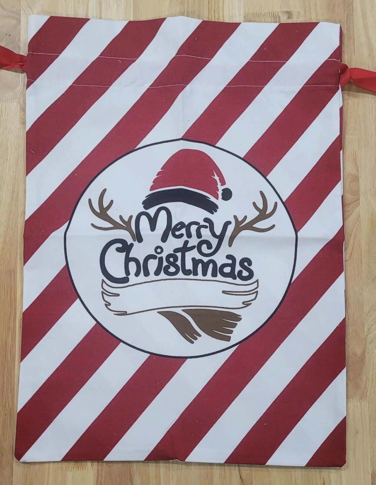 6x Canvas Hessian Christmas Santa Sack Xmas Stocking Kids Gift Bag 45cm x 60 cm