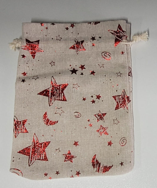 Christmas Drawstring Linen Bags, Gift Bag, Packing Pouch, New 13cm x 18cm