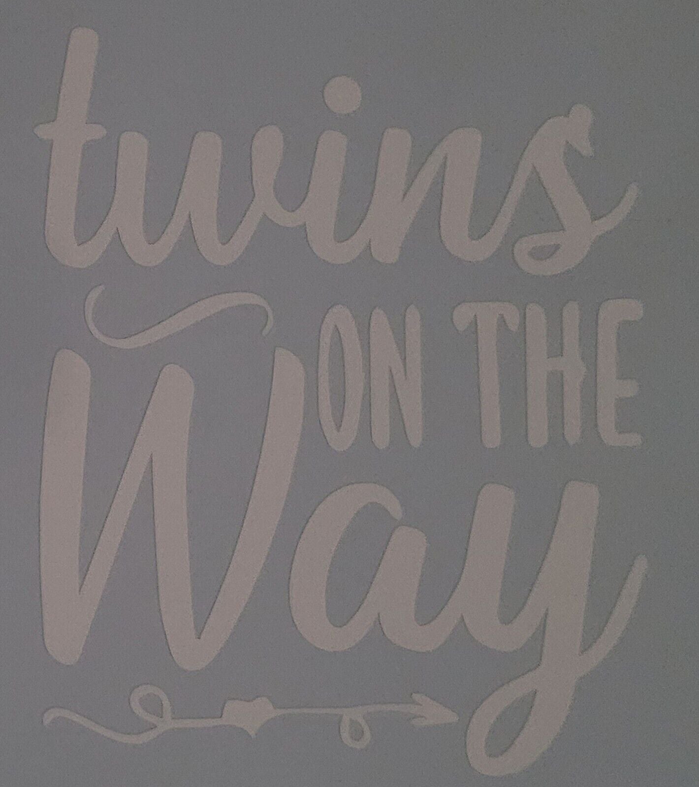 Twins on the way 10cm x 12.5cm Vinyl Sticker / decal Windows Automotive Marine.