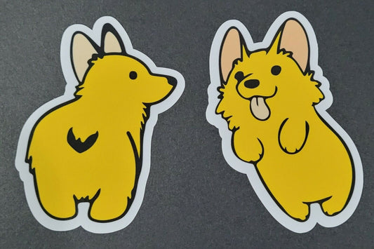 funny doggy 2x 9cm x 7cm Vinyl Sticker / decal Windows Automotive Marine.