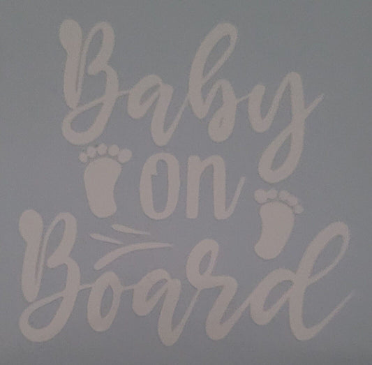 Baby On Board 10cm x 10cm Vinyl Sticker / decal Windows Automotive Marine.