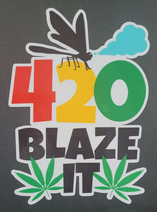 420-blaze-it 10cm x14cm Vinyl Sticker / decal Windows Automotive Marine.
