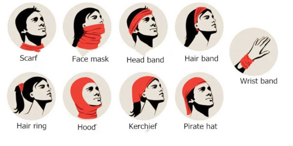 Bandana, Face Mask, Head wear, Seamless Multi functional bandana, Scarf,