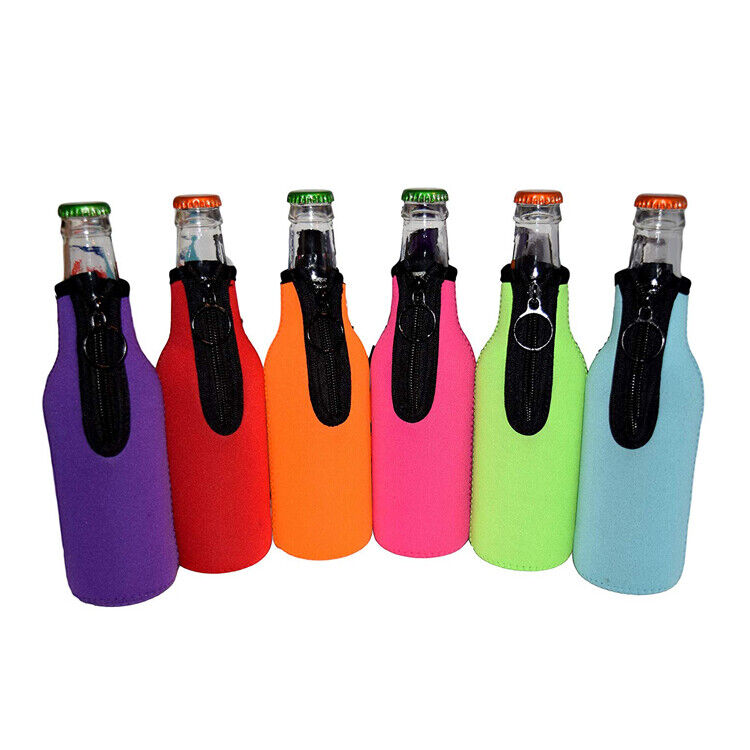 10x Blank Zipper Beer Bottle Coolers Neoprene Sublimation ink Heat Transfer