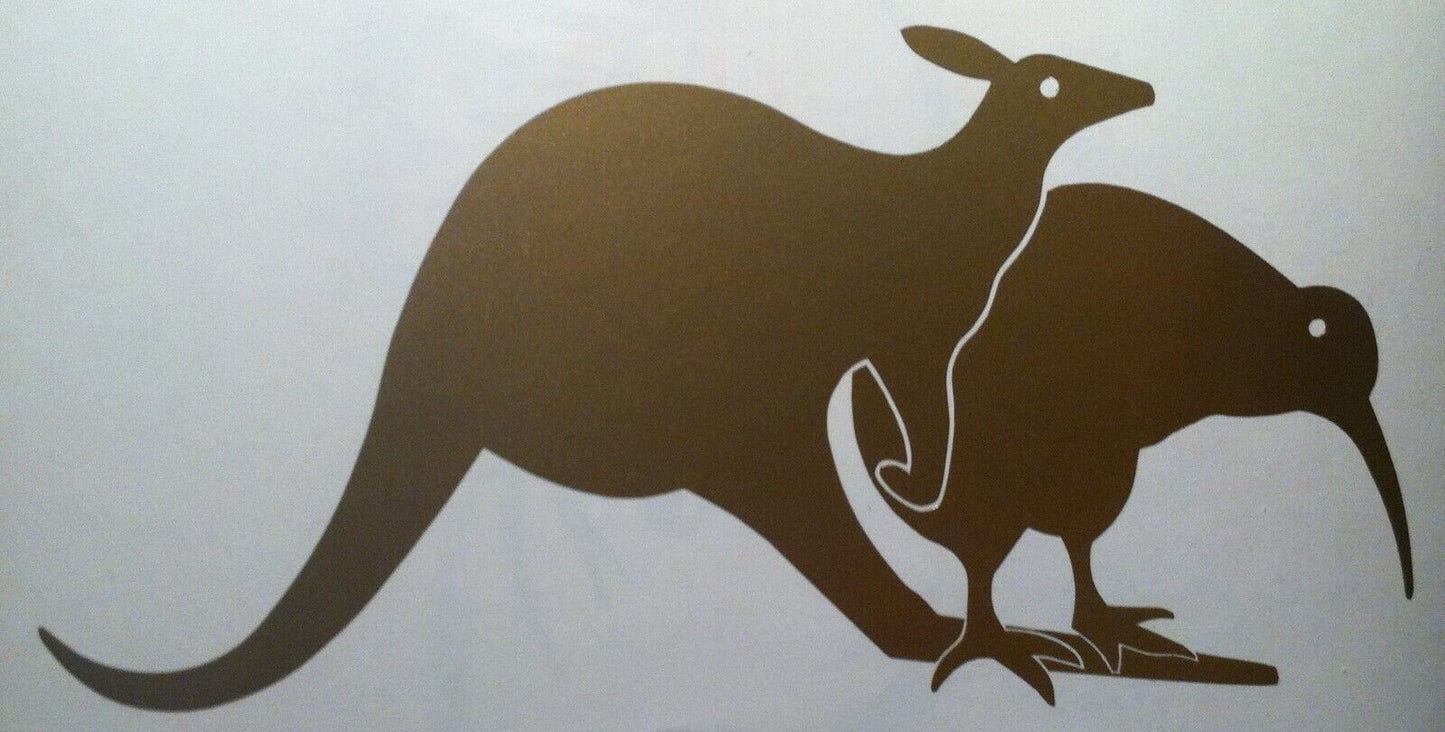 Kangaroo With Kiwi Bird 95mm x 191mm