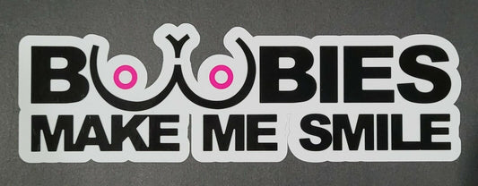Boobies Make Me Smile 19.5cm x 6cm Vinyl Sticker/decal Windows Automotive Marine