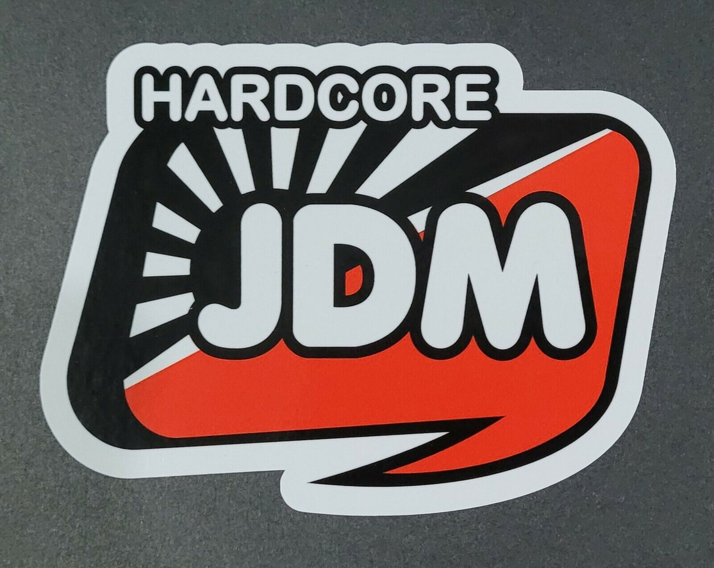 Hardcore JDM 10cm x 13.5cm Vinyl Sticker / decal Windows Automotive Marine.