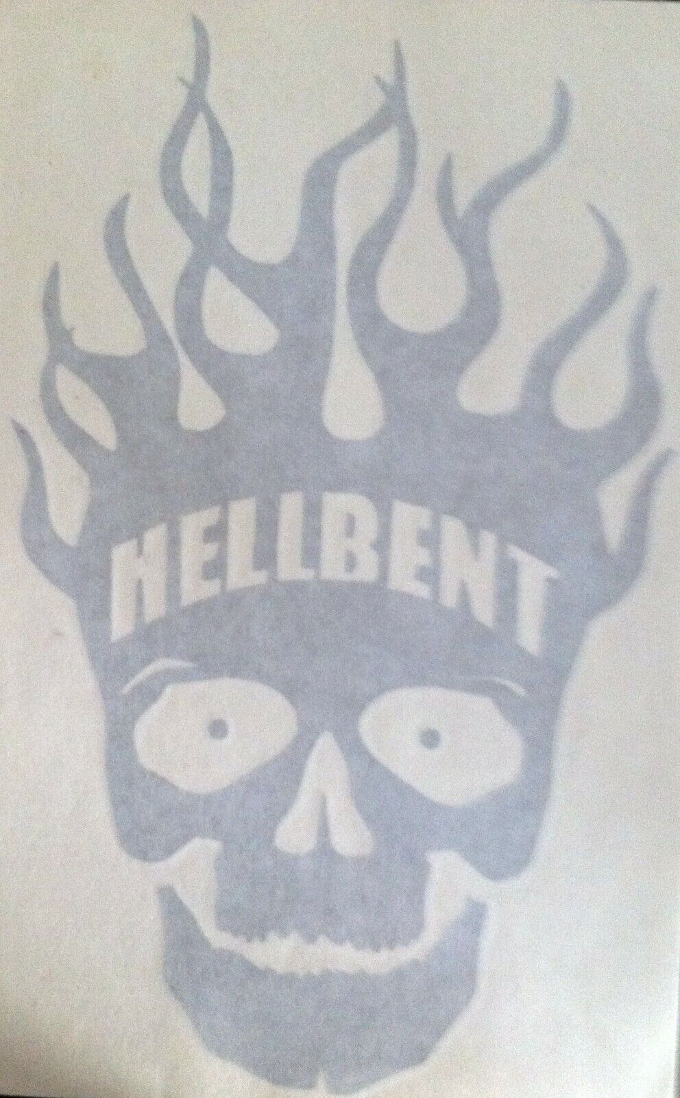 Hellbent Flaming skull 95mm x 155mm