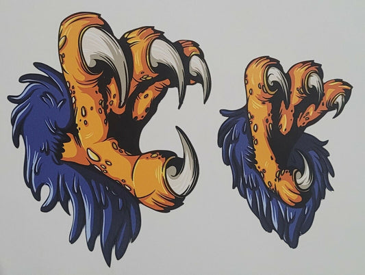 Hawk claws 10cm x 14cm Vinyl Sticker / decal Windows Automotive Marine.