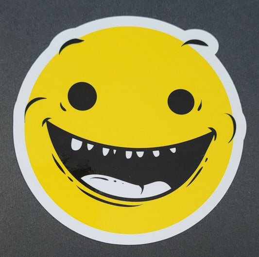 Smiling Emoji 10cm x 10cm Vinyl Sticker / decal Windows Automotive Marine.