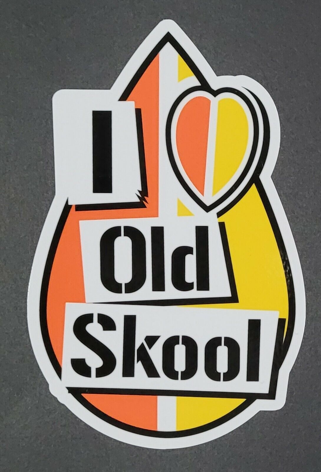 I Love Old Skool 10cm x 15.5cm Vinyl Sticker / decal Windows Automotive Marine.