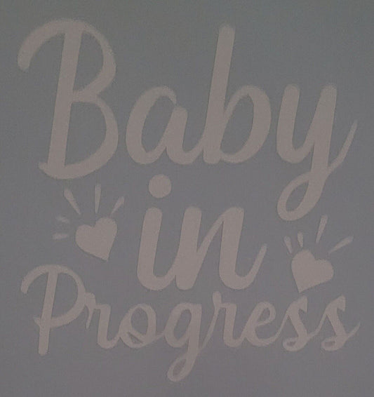 Baby In Progress 10cm x11cm Vinyl Sticker / decal Windows Automotive Marine.