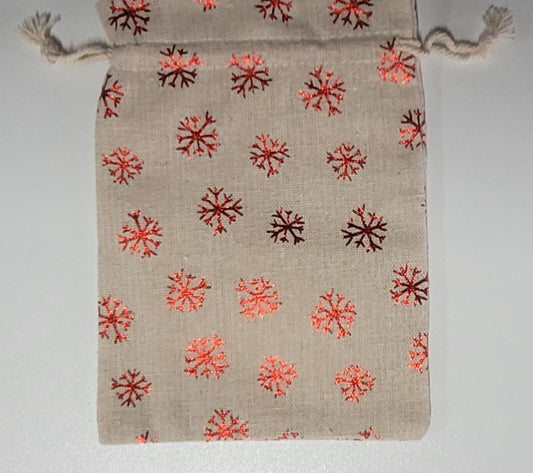 Christmas Drawstring Linen Bags, Gift Bag, Packing Pouch, New 13cm x 18cm