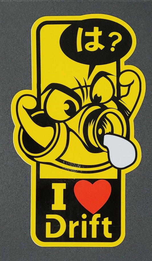 I love Drift 10cm x 17cm Vinyl Sticker / decal Windows Automotive Marine.