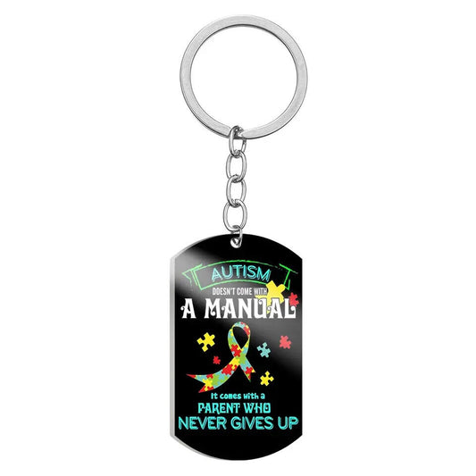 Keyring printed 1 side - Autism Awareness - Parent Who Never Gives Up